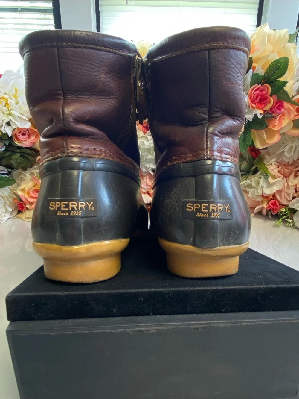 Sperry Saltwater Duck Boot Brown Leather Waterproof Women’s Size 8M